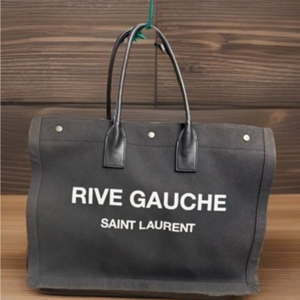 Saint Laurent Black Travel Tote with Leather Handles